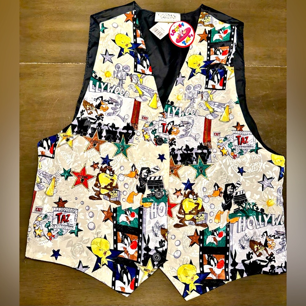 Vtg 1994 Looney Tunes Youth One Size 90s Button Front-NWT